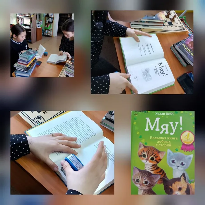 Мои юные помощницы Помогают в оприходовании новых книг